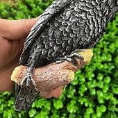 tanie rzeźby i posągi ogrodowe-Posąg kruka, rzeźba ścienna czarnego ptaka kruka, symulacja rzeźby zwierząt na okno domu ściana drzewo trawnik na zewnątrz ogród stoczni, prezent wielkanocny