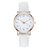 levne Quartz hodinky-dámské hodinky móda ležérní kožený pásek hodinky svítící jednoduché dámské malý ciferník quartzové hodiny šaty náramkové hodinky reloj mujer