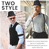 billiga Outfits-Retro / vintage Glada 20-talet 1920-talet Kläder Väst Panamahatt Den store Gatsby Herre Mode Herr Jul Halloween Karnival Bal Möhippa Festival Vuxna Kravatt Väst Hatt Alla årstider