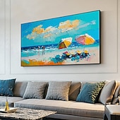 preiswerte Landschaftsgemälde-Handgefertigtes, handgemaltes Ölgemälde, Original-Sonnenschein-Ozean-Ölgemälde auf Leinwand, extra großes Wandkunst, abstraktes weißes Wellengemälde, Boho-Wanddekoration, gerollte Leinwand, kein