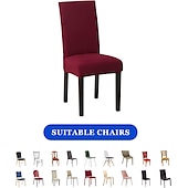 ieftine Husa scaun de sufragerie-husă pentru scaune de sufragerie burgundy elastic husă pentru scaune elastică pentru scaune pentru petrecere de luat masa hotel nuntă moale lavabilă