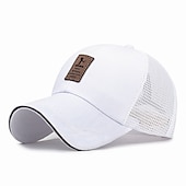billiga Baseballkeps herr-Herr Snapback hatt Basebollkeps Trucker Hat Mesh Keps Svart Vit Polyester Mesh baksida Resor Strandstil Utomhus Semester Slät Justerbara Solskyddskräm Andningsfunktion Mode