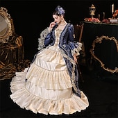 preiswerte Kleider-Gotisch Rokoko Viktorianisch Kleid Partykostüm Abschlussballkleid Prinzessin Dame Einfarbig Ballkleid Kostüm Damen Halloween Karneval Valentinstag Leistung Abendgesellschaft Maskerade Erwachsene Kleid