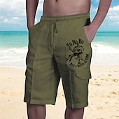 abordables Shorts imprimés-Homme Lettre Imprimés Photos Short Cargo Short d&#039;été Taille médiale Vêtement de rue Design Casual du quotidien Vacances Cordon Taille elastique Imprimer Designer Vêtement Tenue