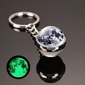 abordables Pendentifs et ornements pour voiture-lune porte-clés système solaire planète porte-clés galaxie nébuleuse espace porte-clés terre soleil mars jupiter saturne image double face boule de verre porte-clés