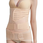 cheap Braces &amp; Supports-3 in 1 Postpartum Support - Recovery Belly/waist/pelvis Belt Shapewear Slimming Girdle, Beige,