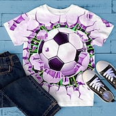 preiswerte Jungen 3D Sport &amp; Spiel-Jungen 3D Graphic Fußball T-Shirt Kurzarm 3D-Druck Sommer Frühling Aktiv Sport Modisch Polyester kinderkleidung 3-12 Jahre Outdoor Casual Täglich Regular Fit