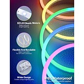 Недорогие Неоновые LED огни-Светодиодная неоновая полоса 1-5 м, адресуемая RGB-радужная светодиодная пиксельная световая панель, 12 В постоянного тока, включая блок питания и контроллер RF 17key, применимая для самостоятельного изготовления светодиодных неоновых вывесок, настенного
