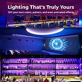Недорогие Неоновые LED огни-Светодиодная неоновая полоса 1-5 м, адресуемая RGB-радужная светодиодная пиксельная световая панель, 12 В постоянного тока, включая блок питания и контроллер RF 17key, применимая для самостоятельного изготовления светодиодных неоновых вывесок, настенного