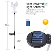 Χαμηλού Κόστους Φωτισμός Τοπίου-ηλιακά φώτα αγγέλου ηλιακά φωτιστικά κήπου, διακοσμητικό δώρο εξωτερικού χώρου για τη μαμά, διακόσμηση βεράντας και νεκροταφείου,