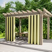 billiga Vattentäta gardiner-2 paneler utomhusgardiner vattentäta för inomhusbröllop uteplats tjock avskildhet grommet gardiner för bröllop sovrum, vardagsrum, veranda, pergola, cabana