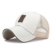 billiga Baseballkeps herr-Herr Snapback hatt Basebollkeps Trucker Hat Mesh Keps Svart Vit Polyester Mesh baksida Resor Strandstil Utomhus Semester Slät Justerbara Solskyddskräm Andningsfunktion Mode