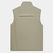 billiga Herrars fiskeväst-Herr Fiskeväst Vandringsväst Ärmlös Ytterkläder Överdelar Utomhus Andningsfunktion Snabb tork Multi Pocket Lättvikt Ficka Spänne Chinlon Svart Kräm Armégrön Arbete Fiske Klättring