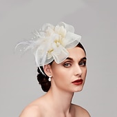 economico Fascinator-Fascinatori  Cappelli  Fasce per capelli in tulle  piume  rete con 1 pezzo Matrimonio  Occasione speciale  Copricapo per tea party per un&#039;ottima impressione Fascinatori del Derby Giornata di corsa