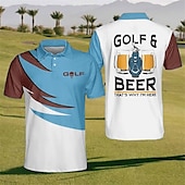 cheap Men&#039;s Golf Polo-Oktoberfest Men&#039;s Polo Shirt Lapel Polo Button Up Polos Golf Shirt Letter Graphic Prints Beer Golf Turndown Lake blue Yellow Sky Blue Green Gray Outdoor Street Short Sleeves Print Clothing Apparel