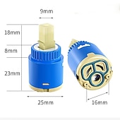 Недорогие Аксессуары для смесителей-Замена картриджа с керамическим клапаном 25/35/40 мм, кухонный смеситель с одной ручкой, смеситель для раковины, кран для ванной, ремонт универсального картриджа с керамическим диском в сборе