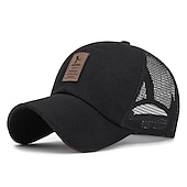 billiga Baseballkeps herr-Herr Snapback hatt Basebollkeps Trucker Hat Mesh Keps Svart Vit Polyester Mesh baksida Resor Strandstil Utomhus Semester Slät Justerbara Solskyddskräm Andningsfunktion Mode