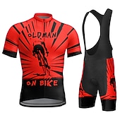 cheap Men&#039;s Clothing Sets-Men&#039;s Cycling Jersey with Bib Shorts Short Sleeve Mountain Bike MTB Road Bike Cycling Yellow Red Blue Graphic Bike Clothing Suit 3D Pad Breathable Quick Dry Back Pocket Polyester Spandex Sports