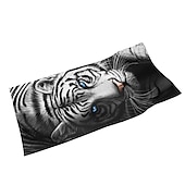 billiga set med strandhanddukar-1st stora tjocka badduschhanddukar 3d vit tigerdesign bomull strandhandduk för kvinnor män reser sim yogafilt