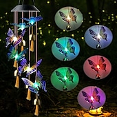 お買い得  ランドスケープライト-ソーラー風鈴ベルトンボ LED ライト屋外防水オートライト色が変わる太陽光発電ハンギングライト中庭の庭のパティオフェスティバルの装飾