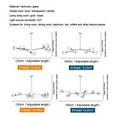 Χαμηλού Κόστους Σχέδιο Sputnik-5-Light 6-Light 7-Light 125-180 cm Σχεδίαση Σπούτνικ Σχεδιασμός συμπλέγματος Κρεμαστά Φωτιστικά αλουμίνιο Γυαλί Σπούτνικ Πρωτότυπες Γαλβανισμένο Μοντέρνα 110-120 V 220-240 V
