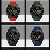cheap Digital Watches-Men Digital Watch Multifunction Military Outdoor Sports Wristwatch Luminous LED Digital Watch Big Dial Waterproof Rubber Strap Electronic Watch For Student Kids