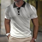 economico Polo geometrica da uomo-Per uomo Geometrico Magliette Polo a Nido d&#039;Ape Maglia da golf Manica Corta Magliette polo Camicie con Colletto Business Casual Abbigliamento da vacanza Abbigliamento Formale Abbigliamento da festa