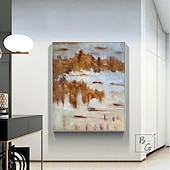 halpa Abstraktit taulut-Hang-Painted öljymaalaus Maalattu Pysty Abstrakti Maisema Nykyaikainen Moderni Ilman Inner Frame  (ei kehystä)