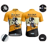 cheap Men's Jerseys-Men's Cycling Jersey Graphic Letter &amp; Number Funny Short Sleeve Bike Jersey Top with 3 Rear Pockets Mountain Bike MTB Road Bike Cycling Quick Dry Reflective Strips Back Pocket Moisture Wicking Sports