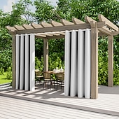 billiga Vattentäta gardiner-2 paneler utomhusgardiner vattentäta för inomhusbröllop uteplats tjock avskildhet grommet gardiner för bröllop sovrum, vardagsrum, veranda, pergola, cabana