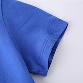 halpa T-paidat ja muut paidat-Lapset Poikien T-paita Tee Yhtenäinen väri Lyhythihainen Crewneck 100% puuvilla Lasten toppi Koulu Neutraali Päivittäin Perus Kesä Vaalean sininen 3-13 vuotta