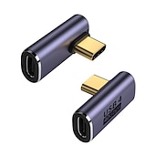 お買い得  ケーブル-USB c アダプタ、90 度直角、タイプ c オス - メス アダプタ エクステンダ サポート 100w 高速充電 40gbps データ転送 ラップトップ、タブレット、携帯電話用の 8k@60hz ビデオ出力