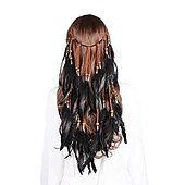economico Accessori per acconciature-copricapo boho copricapo di piume accessori piuma fascia elastica zingara festival copricapo fantasia indiana anni &#039;70