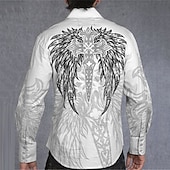 ieftine cămăși occidentale pentru bărbați-Bărbați Totem Cămașă Cămașă occidentală Cămașă de cowboy Manșon Lung Modă Designer Casual În aer liber Concediu Toamna iarna Răsfrânt Imprimeu Buton în jos Alb Mov Trifoi Albastru + Albastru Gri