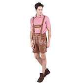 olcso Párok-párok Oktoberfest sör jelmez blúz ing dirndl ruha Lederhosen bajor pár Oktoberfest pár német müncheni Wiesn férfi női hagyományos stílusú ruha szoknya felső kötény halloween karnevál