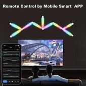 お買い得  スマートライト-RGB LEDスマートライトイリュージョンインテリジェントスプライシングライトDIY屋内装飾雰囲気ライトEスポーツLED音声制御音楽装飾