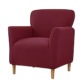 abordables Cubierta de sillón y silla sin brazo-Funda elástica para sillón color burdeos, funda protectora para sofá de 1 plaza con base elástica para niños y mascotas