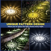 Недорогие Подсветки дорожки и фонарики-1шт 1 W Светодиоды на солнечной батарее Солнечная батарея Водонепроницаемый Декоративная Тёплый белый Холодный белый 1.2 V Уличное освещение двор Сад 2 Светодиодные бусины Рождество Новый год