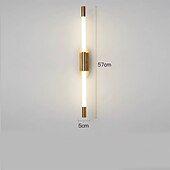 abordables Appliques murales d&#039;intérieur-applique murale led bande design 22 &quot;moderne led fond applique murale salon chambre chevet 10w aluminium applique murale intérieure ligting applique blanc chaud 1pcs 110-240v