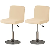 abordables Funda para silla de comedor-2 piezas de funda elástica para taburete de bar, color burdeos, funda para taburete de bar, funda cuadrada giratoria para taburete de bar, funda para silla para comedor, funda de asiento de