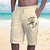abordables Shorts imprimés-Homme Lettre Imprimés Photos Short Cargo Short d&#039;été Taille médiale Vêtement de rue Design Casual du quotidien Vacances Cordon Taille elastique Imprimer Designer Vêtement Tenue
