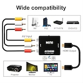 cheap TV Boxes-RCA To HDMI,AV To HDMI Converter1080P  Mini RCA Composite CVBS Video Audio Converter Adapter Supporting PAL/NTSC For TV/PC/ PS3/ STB/Xbox VHS/VCR/Blue-Ray DVD Players