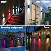 economico Applique per esterni-Lampada Da Giardino Solare Da Esterno Con Lampada Da Giardino Impermeabile Ip65 Cambia Colore RGB Illuminazione Solare Da Giardino
