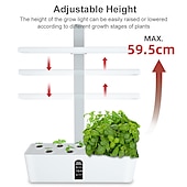 cheap Plant Growing Lights-Garden Hydroponics Growing System Indoor Herb Garden Kit Automatic Timing LED Grow Lights Smart Water Pump for Home Flower Pots