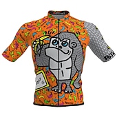 voordelige Heren shirts-Voor heren Wielrenshirt Korte mouw Fietsen Shirt Kleding Bovenlichaam met 3 achterzakken Fietsen Ademend Sneldrogend Achterzak Zilver Donker Grijs Paars Grafisch Sport Kleding