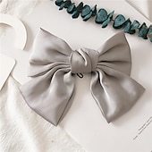 cheap Hair Styling Accessories-Big Satin Layered Hair Bows for Women Girls 7 Inch Pink Blue Barrette Hair Clip Large Ribbon Bows Style Hair Accessories