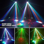 economico Luci da palcoscenico-luci per feste da interno dj palco discoteca luce 4 in 1 con rgbw derby beam rosso verde motivo luce led stroboscopica e marquee dinamico telecomando e controllo dmx ottimo per discoteca club festa dj palco illuminazione