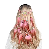 billige Tilbehør til hårstyling-boho stil fjær hårbånd påfugl fjær hodebånd indisk håndvevd fjær hodeplagg hårtilbehør