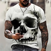 ieftine tricouri de Halloween-Bărbați Grafic Cranii Tricou Manșon scurt Tricou Tipărire 3D Stil Nautic Cămașă Epocă Modă Designer În aer liber Zilnic Sport Alb Primavara vara Îmbrăcăminte S M L XL 2XL 3XL