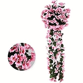 abordables Plantas y Flores Artificiales-1 paquete, cesta colgante de flores artificiales de 34 pulgadas, planta colgante falsa, flores de orquídeas de seda, arreglo de flores artificiales, decoración de jardín, decoración del hogar,